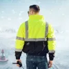 Jackor MY3003 Reflekterande bomullspaddlad jacka Trafiksäkerhet Highway Coat Cykling för män Vinterskydd motståndskraftig mot kyla och smuts