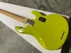 5 Strings Glossy Yellow Electric Bass Guitar with HH Pickups Dots Inlays Can be customized