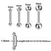 5st rostfritt stål tungpiercing 14G Industrial Barbell Nipple Bar 3456mm Ball Punk Sexig Body Jewelry Rock Style 240409