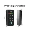 Kontroll Smart Door Lock WiFi Remote Lås upp tillfälligt lösenord Fingeravtryck Magnetkort Lösenord Nyckel Remote Smart Glass Safe Door Lock