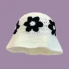63Colors Korean Handmade Bucket Hat Autumn Hat Womens Sticked Hat Y2K Fashion Flowers Winter Beanies Fishmans Hat 240417