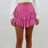 Ruffle short skirt fashion cool vacation women's summer new pleated skirt sexy hottie ruffles