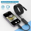Cameras Industrial Endoscope Camera for iPhone/TypeC 1080P 5.5mm 8mm Soft&Rigid Cable Waterproof Piping Camera Inspection Car Borescope