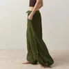Kvinnors byxor 2024 Wide Leg bundet Split Wrincled Fabric Casual Official Store Ropa de Mujer Pantalones Alto