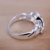 Группы красивые шарм серебряный цвет хрустальные кольца для женской леди свадебной дизайн сердца дизайн сердца довольно красивые подарки бесплатно доставка R049