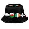 Beretten vlaggen cirkels Scotland Brittany Wales Ireland Cornwall Isle of Man Cap Diy Foldable Sunshade Fashion Fashion Embet Hat