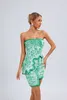 gorąca sprzedaż zielona sukienka zestaw z zestawami spódnicy Kobiety Lady Sexy Off Jacquard Bandage Party Slim BodyCon Darmowy statek HL5921