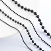 Link Bracelets Black Color Stainless Steel Bracelet Round Beaded Chain Hip Linkfor Unisex Jewery Accessories