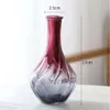 Vases Glass Creative Rich Simplicity Bamboo Lily Striped Vase Vase Home Living Room Flower Arrangement de bureau 17 cm Ornements de bureau