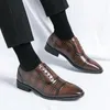 Casual Shoes Business Men Leather Formal Dress Oxford Career Manager Man Work Moccasins Luxury Printed Brogue