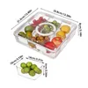 Plates Snackle Box Container Divided Serving Tray Charcuterie With 6 Compartment Square Storage Clear Organi