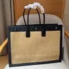 Gräs vävd shoppingväska handväska stor tote designer väska mode strandpåse rese satchel lyxhandväskor shoppare totes lady clutch hög kvalitet axelväska