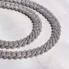 Fashion Full Iced Out 12 mm Moisanite Cuban Link Chain 14k White Gold Pass Diamond Tester VVS Diamond Collier pour hommes