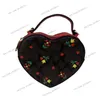 Bagg de sac à coeur Black Black Black Sacoche Saclle en cuir sac à main Luxury Sac à main Pink Designer Sac Handle Handle de pointe de la paille