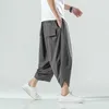 Pantalon masculin Joggers harem vintage pantalon de la longueur de veau Strtwear 2024 Couleur solide pantalon d'été décontracté