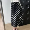 Kjolar matakawa polka dot kvinnor kontor lady enkel elegant vår sommar faldas mujer koreansk mode chic vintage lång kjol