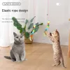 Toys Cat Toy Swing Sticky Disc Elastic Hanging Door Teasing Cat Rope Långt rep Tetande katt katt leksak katttillbehör Pet Kitten leksak