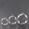 キャンドル6/8/10cm透明ガラスキャンドルホルダー花吊りボール花瓶テラリウムティーライトキャンドルスティックのためのウェディングパーティーの装飾