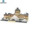 Blöcke kannten gebaute Louvre Micro Mini Block Bausteine ​​für Erwachsene Architektur Spielzeug Sets Baukinder Spielzeugversammlung Ziegelsteine