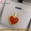 Colliers VICECEN REAL 18K GOLD AU750 COEUR PENDANT COLLE COLLICLE AGATE NATUREL