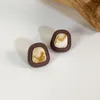 スタッドイヤリングミナール気質キャンディーカラー女性の女の子のための幾何学的なイヤリングのための女性のためのアクリルスクエアコーヒー豆