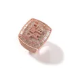 Hiphop nieuwe diy mini -letter koperen set zirkoon overdreven kleine vierkante ring sieraden