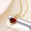 Collane a sospensione squisite oro oro collana rossa rossa romantica gemme affascinanti