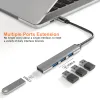 Hubs Sixignwo 5 in 1 en aluminium USB C Hub USB Type C Adaptateur Dongle compatible pour MacBook Dell Asus Huawei Huawei Oppo USBC Données