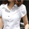 Mäns casual skjortor jfuncy kvinnors skjorta 2024 sommar kvinnors topp svartvita skjorta kontor kvinnor skjorta ol skjorta kvinnor kortärmade arbetskläder yq240422