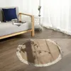 Alfombras de yute área interior alfombra borasel mesa de café bohemio tirar piso de tiros 80 cm