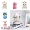 Figurines décoratives Creative Fantasy Carousel Music Box exquis Design Ferris Wheel Ornaments Plastic Christmas Decoration