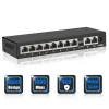 أجهزة التوجيه terow Switch Ethernet Gigabit Switch 8 10 Port 1000Mbps تبديل شبكة غير مُدارة لـ WiFi Router Ethernet Splitter RJ45 LAN HUB