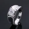 Alta qualidade 1CT 2CT 3CT D VVS Diamond Engagement 14k Branco Moissanite Men Men Ring