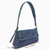 Женская золотая патентная кожаная кожаная сумка дизайн бренд дизайна дамы простая сумка подмышки джинсовая джинсовая сумка синяя сумка подмышки вечерние клатчи 41ll#