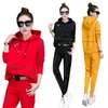 Women's Two Piece Pants Spring And Autumn Sweater Suit Fashion Two-piece Large Size Long-sleeved Hooded Student Casual Sportswear