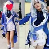 Anime kostymer focrs furina cosplay come focrs klädklänning peruk hatt söt set furina klänning hatt kläd halloween komisk utställning y240422