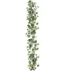 الزهور الزخرفية 2pcs/1pc eucalyptus garland 6ft 6ft ungetial greenery faux أوراق الكروم لزفاف جدار الباب قوس القوس