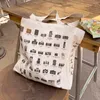 Bolsas de compras Big Saco de algodão fino de lona grande Tootes de pano fofo bege eco da bolsa vintage reutilizável e ecológica