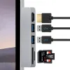 Hubs Effektiv kortläsare Hub 5 Port USB2.0/3.0 Port HDMicompatible TF/SDCard Docking Station för Surface Pro 7