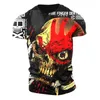 Camisetas masculinas Trend thorts Men T-shirt Roupas infantis Red Bloody Skull Impresso Harajuku Over Size Size Camisa Cool Casual Tops