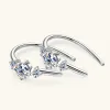 Clips Ewya funkeln d Farbe 4mm 0,3ct Moissanite Hoop Ohrringe für Frauen Mädchen S925 Silberohrring kleiner Ohrschnalle Fein Schmuck Geschenk