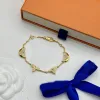 Bracelet de bracelet de créateur de créateur original de trèfle à fleurs de trèfle en cristal classique bracelet original
