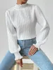 Women's T Shirts Puff Long Sleeve Blouses Smocked Cuff High Neck Dressy Fall Casual Workout Tops Shirt