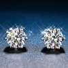 Earrings Platinum PT950 Moissanite Stud Earrings Women 0.52CT Sterling Silver S925 Screw Back GRA Diamond Fine Jewelry Korean