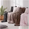 Coperte mezza lana pecora coperta a maglia leopardo p sogno drop dropeaps home textiles dhna8