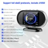 NOUVEAU KONNWEI KW206 AUTO AUTO AUTO ARTORATION DIGITAL OBD 2 SCANNER CONSOMMATION DE CARBURANT EAUTURE DE TEMPRITAGE DE TEMPRITAGE DE L'EAU Affichage OBD2