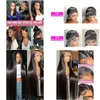 الباروكات الاصطناعية 30 40 بوصة الدانتيل المستقيم البرازيلي البرازيلي 13x4 شعر الإنسان الأمامي للنساء السود