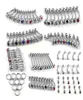 100st Set Punk Stainless Steel Crystal Tongue Belly Lip Eyebrow Nose Barbell Rings Body Piercing Smycken 10 Styles Accessories7581689