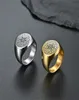 De sleutel van Solomon Rings roestvrij staal de afdichting van de zeven aartsengels ring amulet mannelijke sieraden x07151560064
