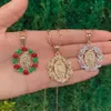 Pendant Necklaces Guadalupe Necklace For Women Virgin Mary Jewelry Personalization Roses Chain Gold Plated Metal Flower Gift Frien2175
